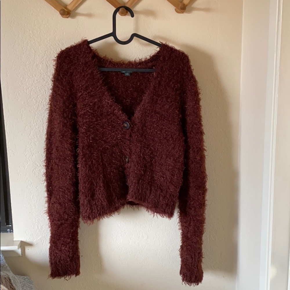 Fuzzy Cropped Cardigan